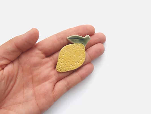 Togetherness Ceramic Brooch - Lemon