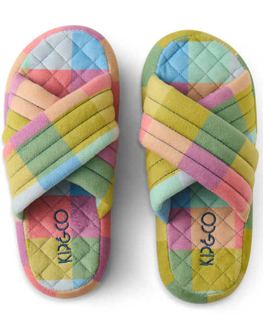 Kip and Co Velvet Adult Slipper - Florida Tartan