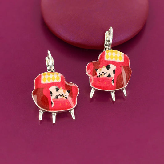 Taratata Jewellery - Chanapé Lever Back Earrings - Red