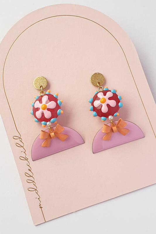 Middle Child Earrings - Darling Orchid