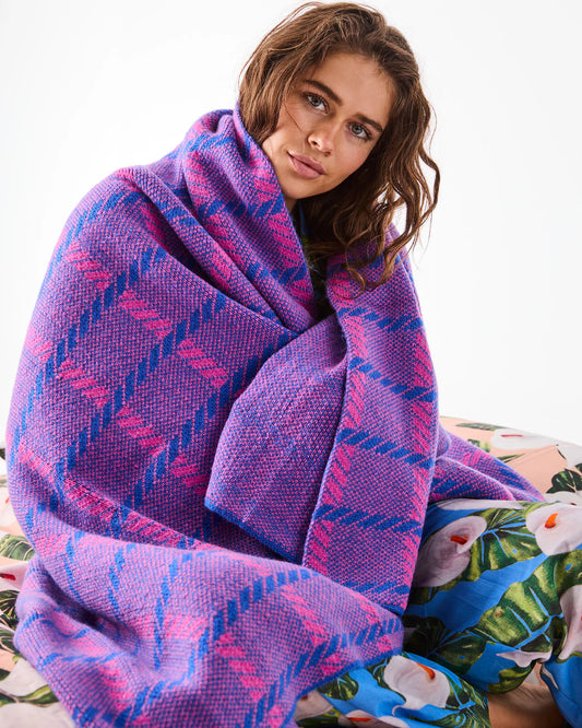 Kip and Co Pink Punch Check Blanket