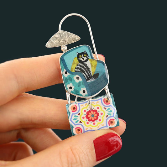 Taratata Jewellery - Chanapé Large Brooch - Blue