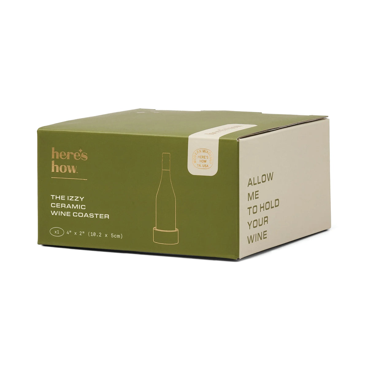 The Izzy Ceramic Wine Coaster - Green Stripe