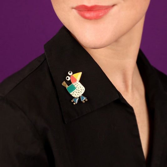 Taratata Jewellery - Roule Ma Poule Brooch - Light