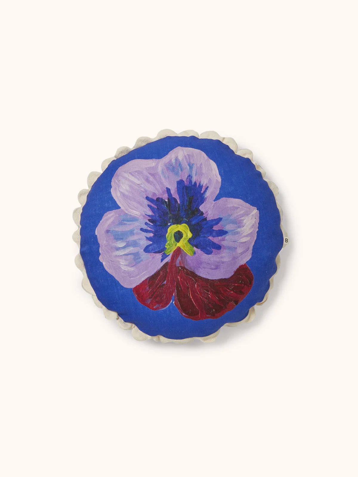 Bonnie and Neil Cushion - Pansy Klein Blue
