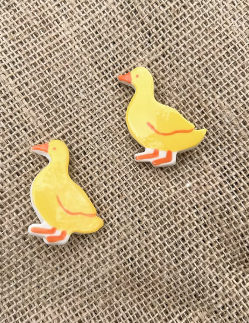 Togetherness Ceramic Brooch - duckling