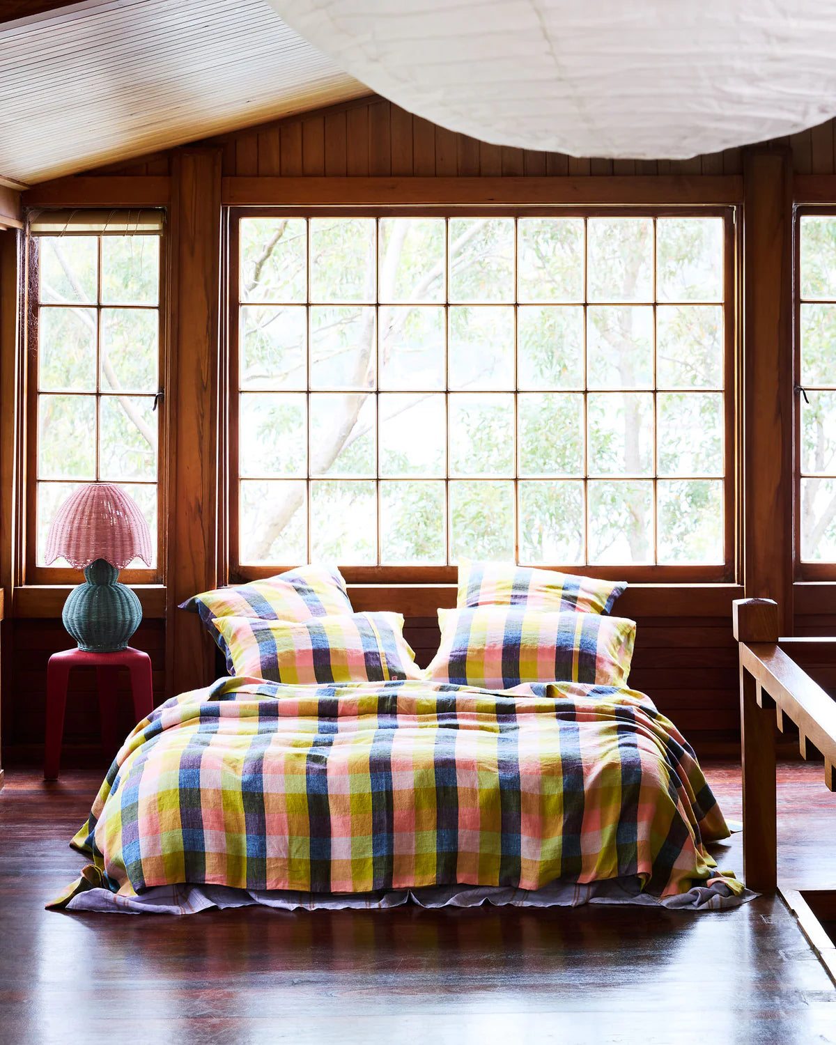 Kip and Co Florida Tartan Linen Quilt Cover