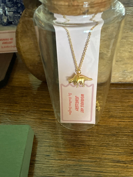 Triceratops Necklace (gold)