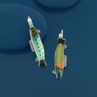 Taratata Jewellery - Blue and Green Fish Lever Back Earrings