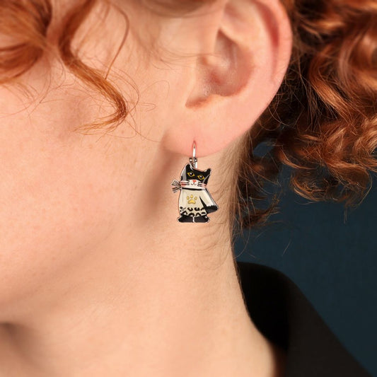 Taratata Jewellery - Super Miaou Lever Back Earrings