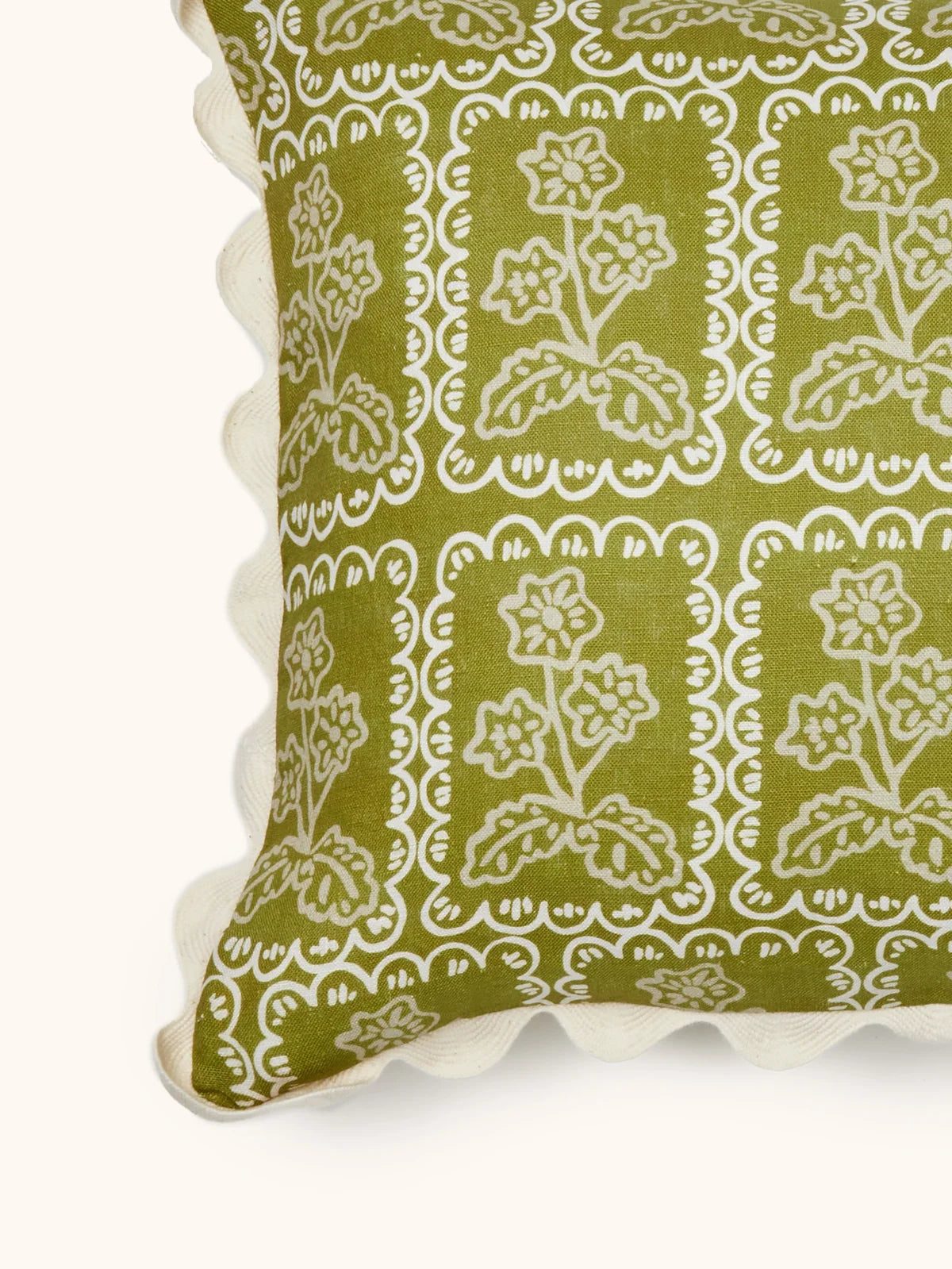 Bonnie and Neil Cushion - Martine Olive 60x40cm