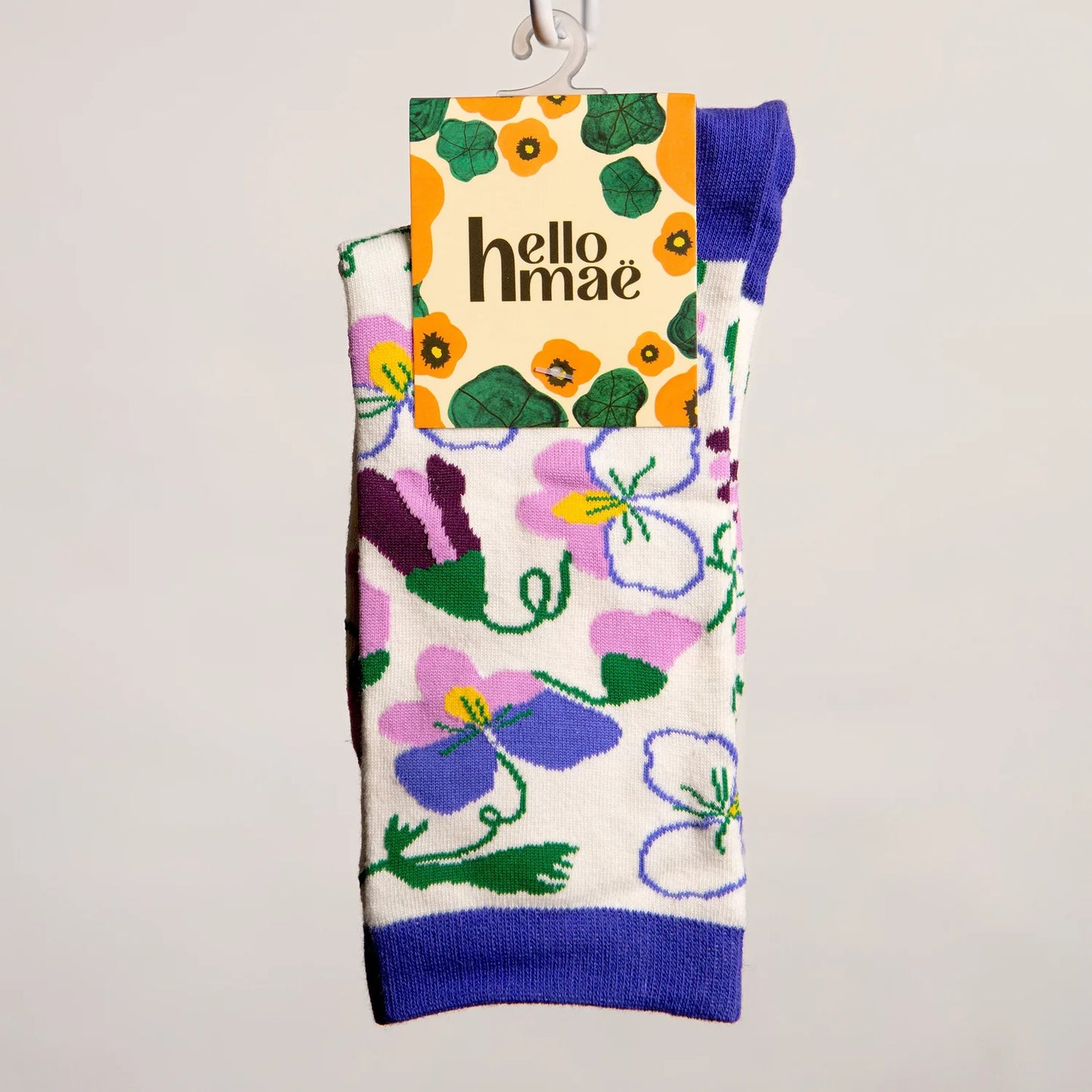 Hello Maë Pansy Socks - Off White