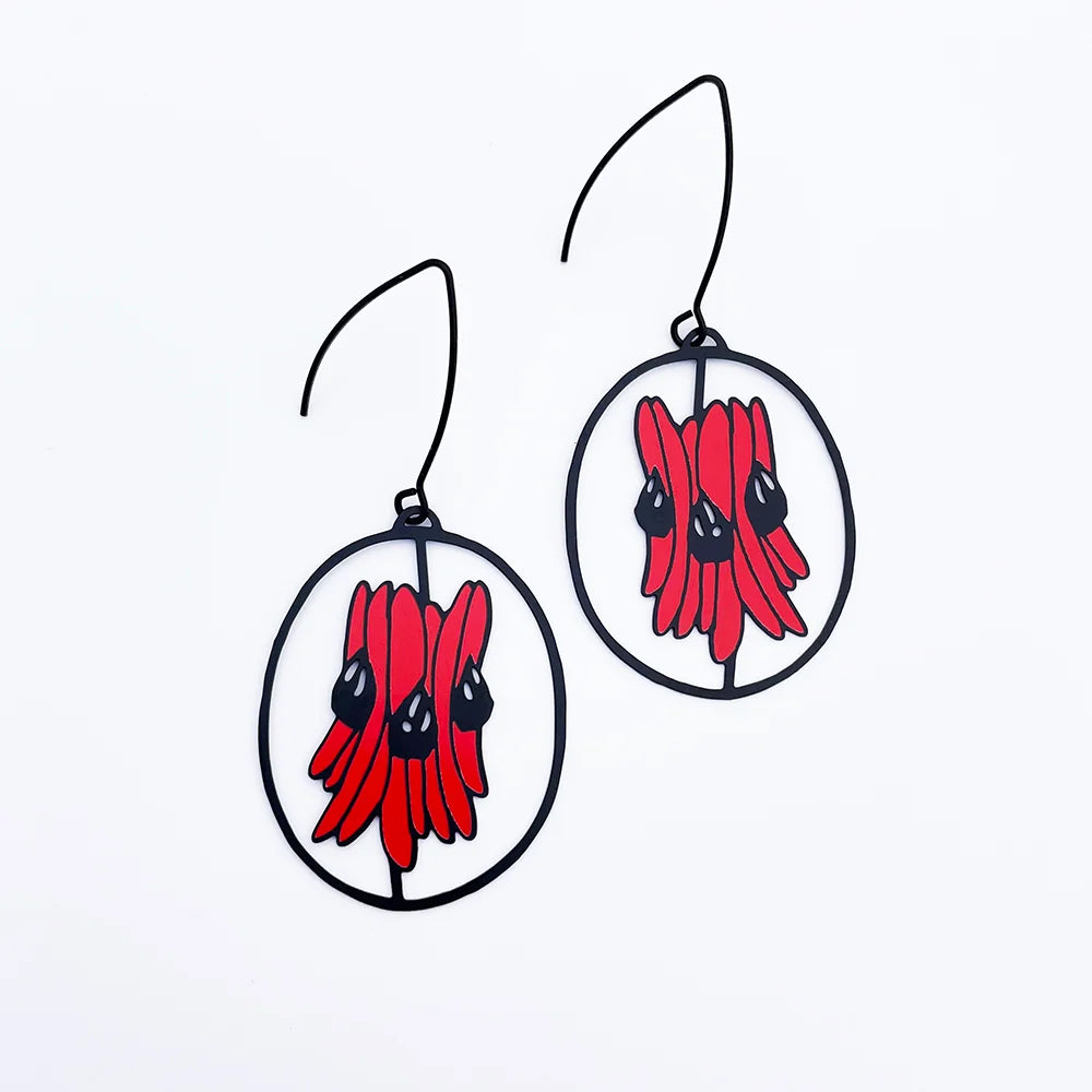 Denz earrings - Sturt Desert Pea