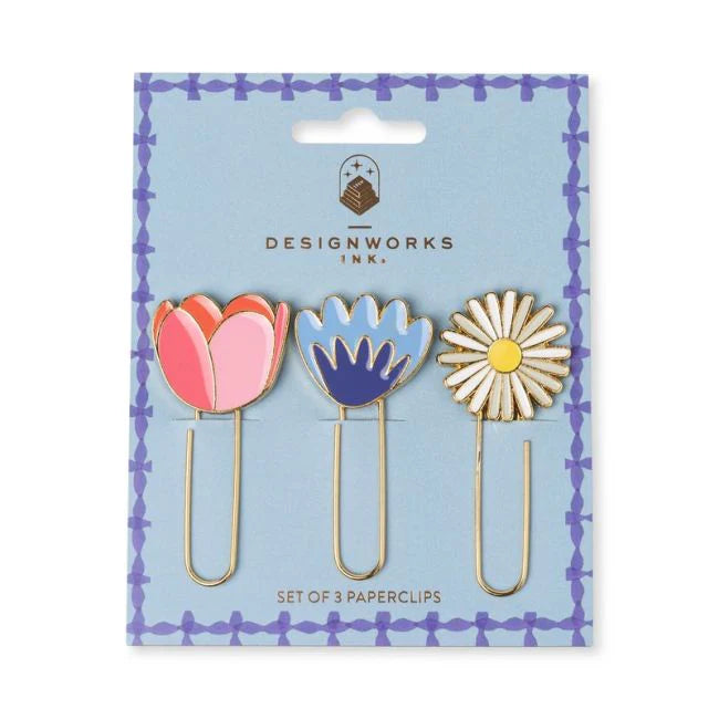 Set of 3 Paper Clips - Floral