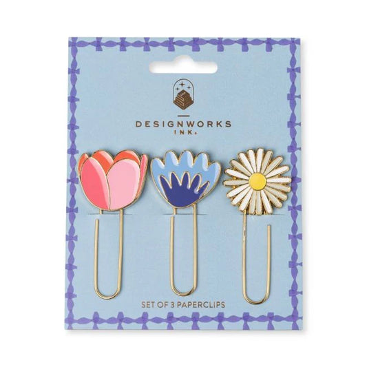 Set of 3 Paper Clips - Floral