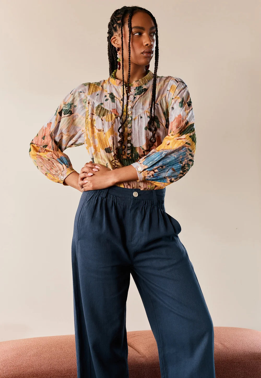 Nancybird Charlotte Pant - Steel Blue