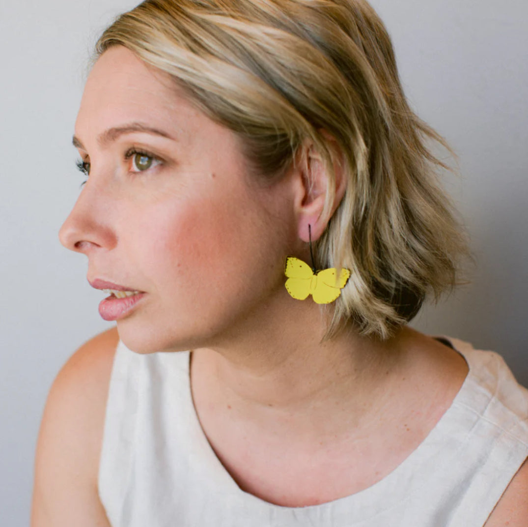 Denz earrings - Midi Butterfly Earrings - Lemon Migrant