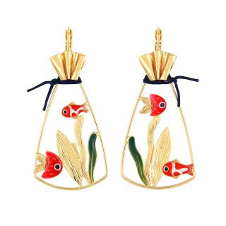 Taratata Jewellery - Bocal Goldfish Lever Back Earrings