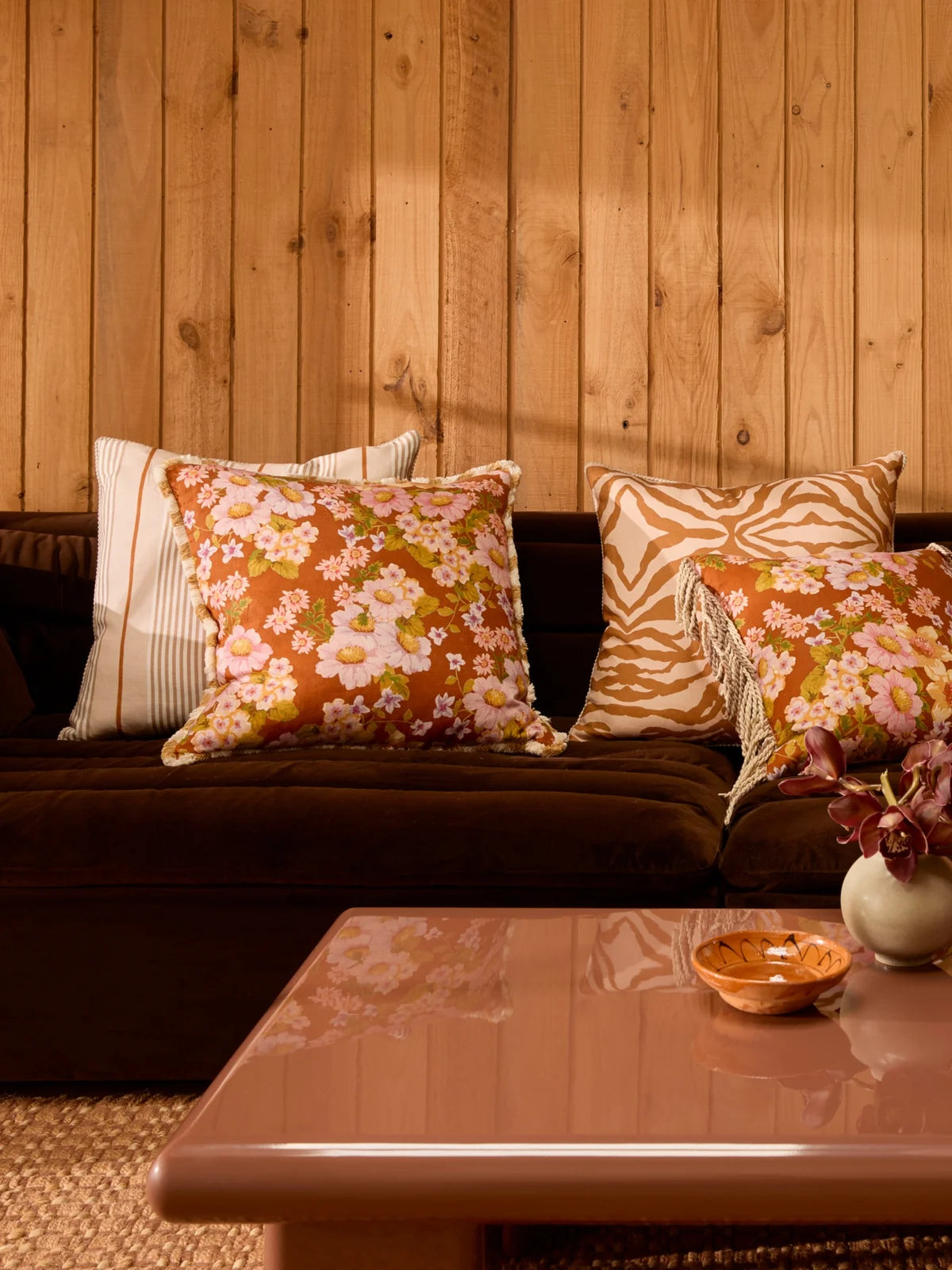 Bonnie and Neil Cushion - Buttercup Rust 50cm