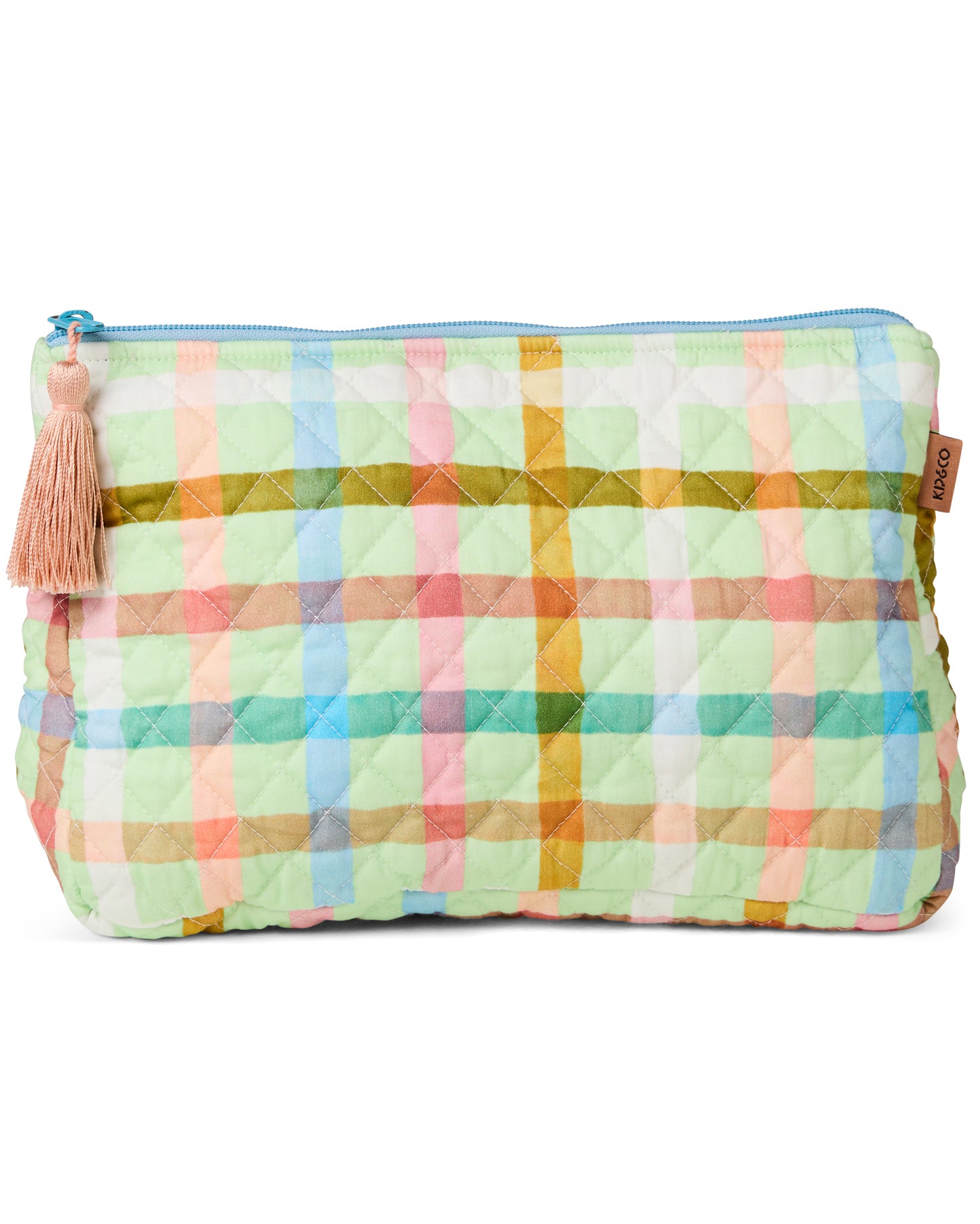 Kip and Co Quilted Toiletry Purse - Candy Check Mint