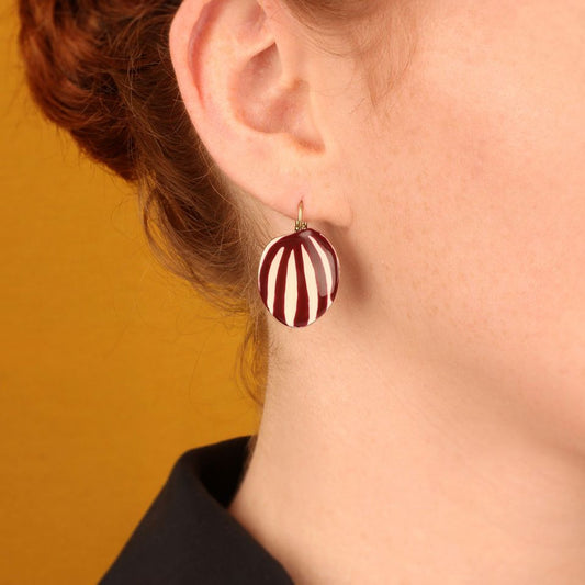 Taratata Jewellery - Kaly Red Lever Back Earrings