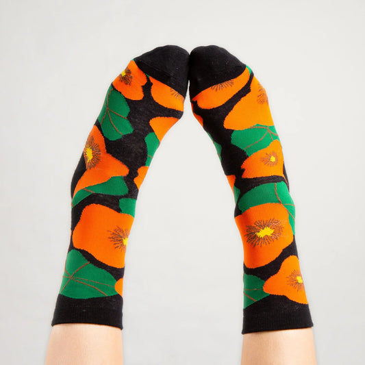 Hello Maë Nasturtium Socks - Black