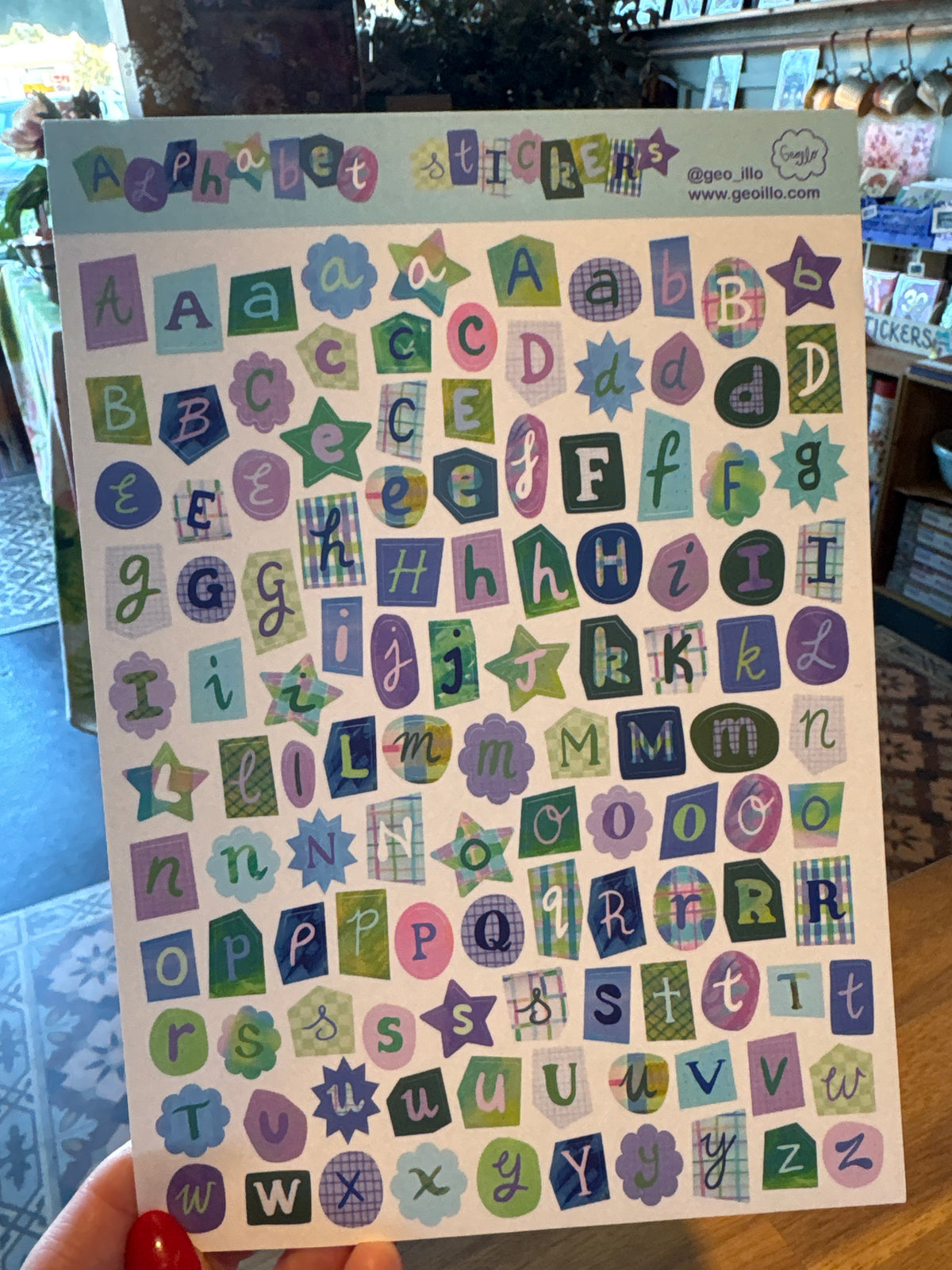 Geo Illo Alphabet Sticker Sheet