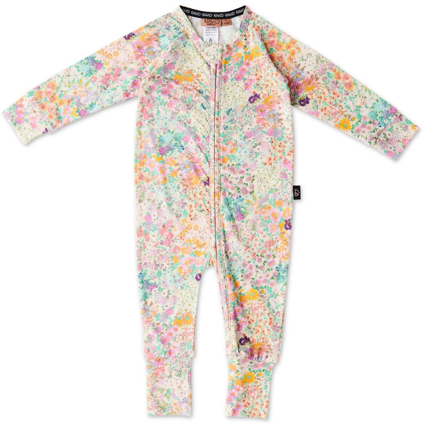 Kip and Co Organic Long Sleeve Zip Romper - Little Bit Ditsy