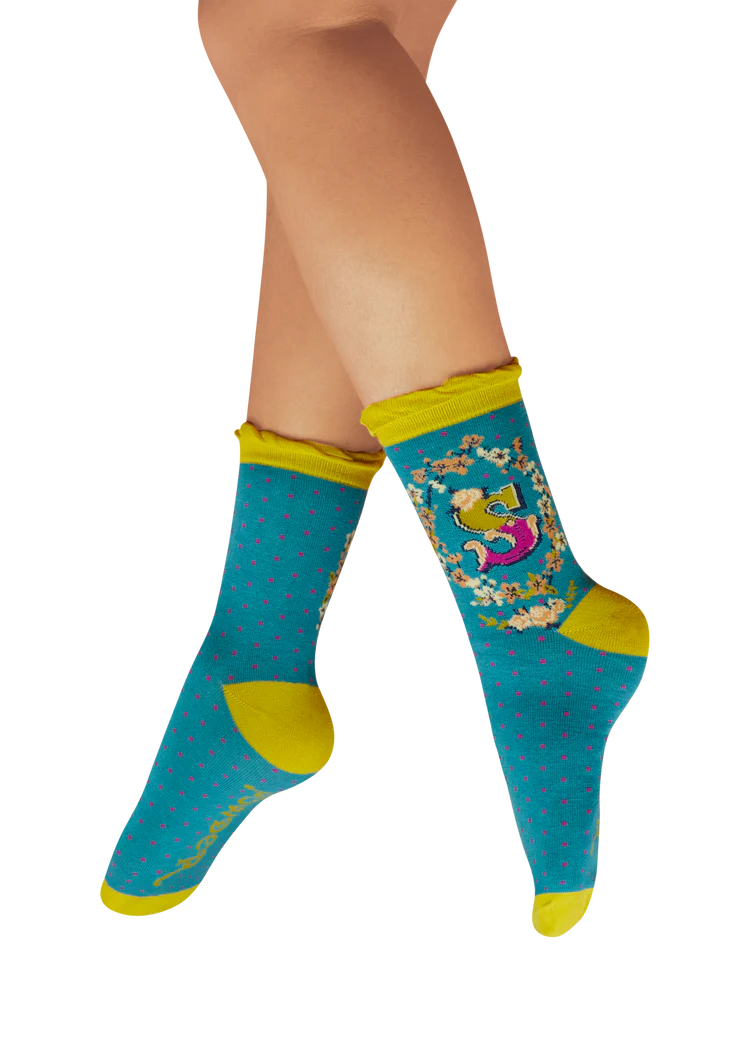 POWDER Letter Socks