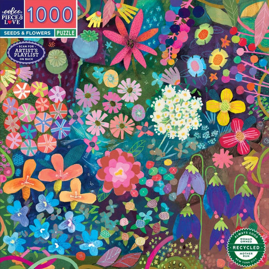 Eeboo 1000pc Puzzle - Seeds and Flowers