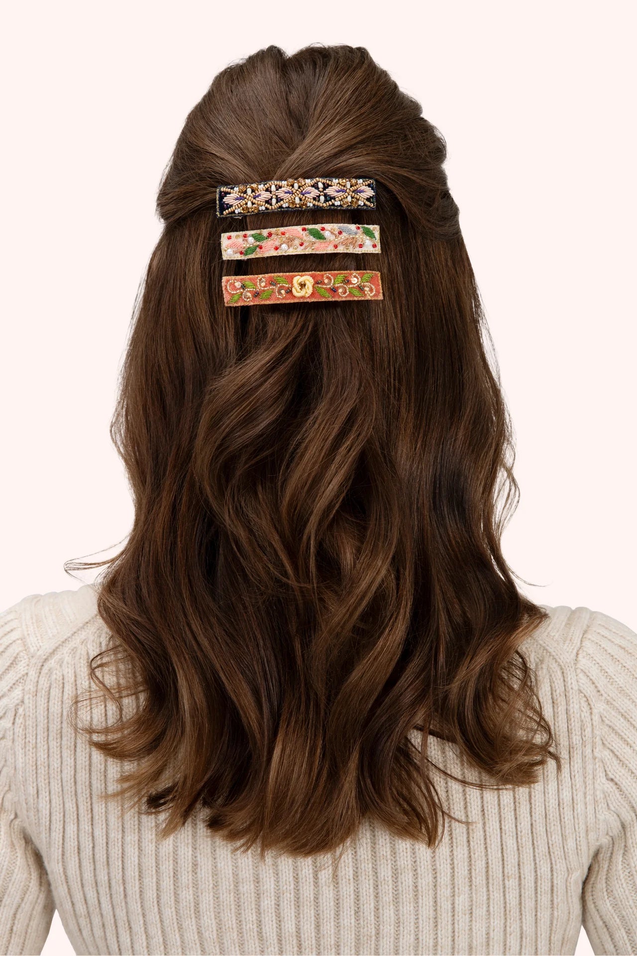 Powder hair barette clip - 2 designs