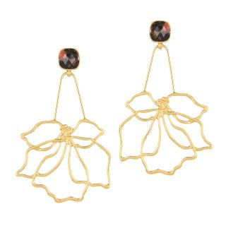 Taratata Jewellery - Rhodonite Stud Hibiscus Earrings