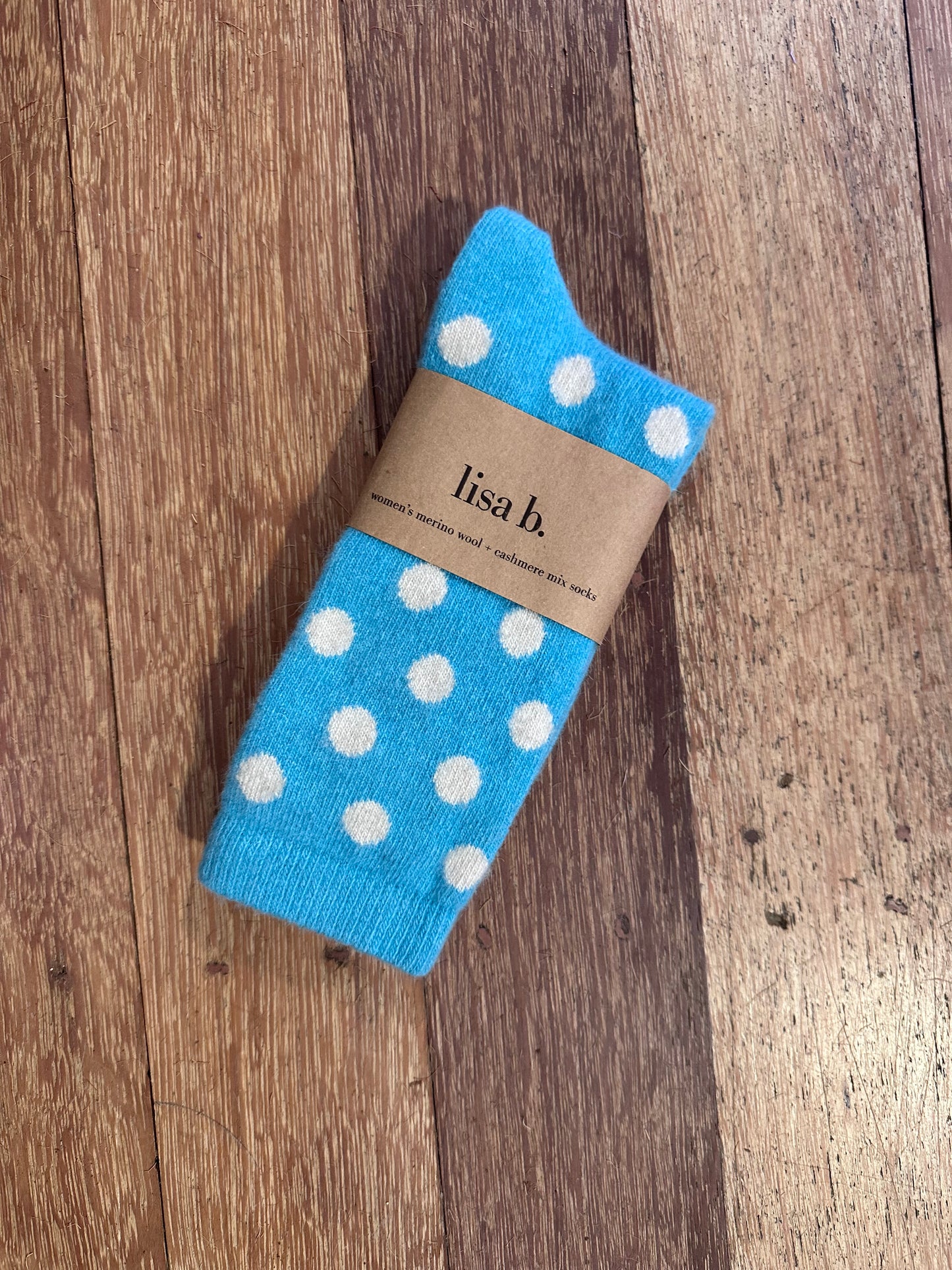 lisa b Women’s Merino Wool and Cashmere Socks - Dot