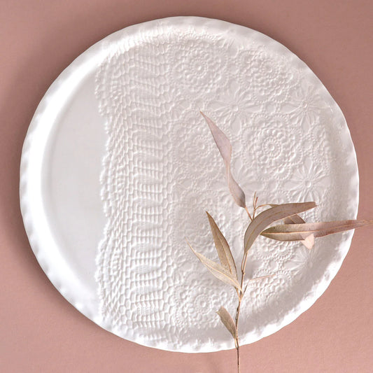 Kim Wallace Lace Serving Platter