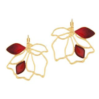 Taratata Jewellery - Pink Hibiscus Lever Back Earrings
