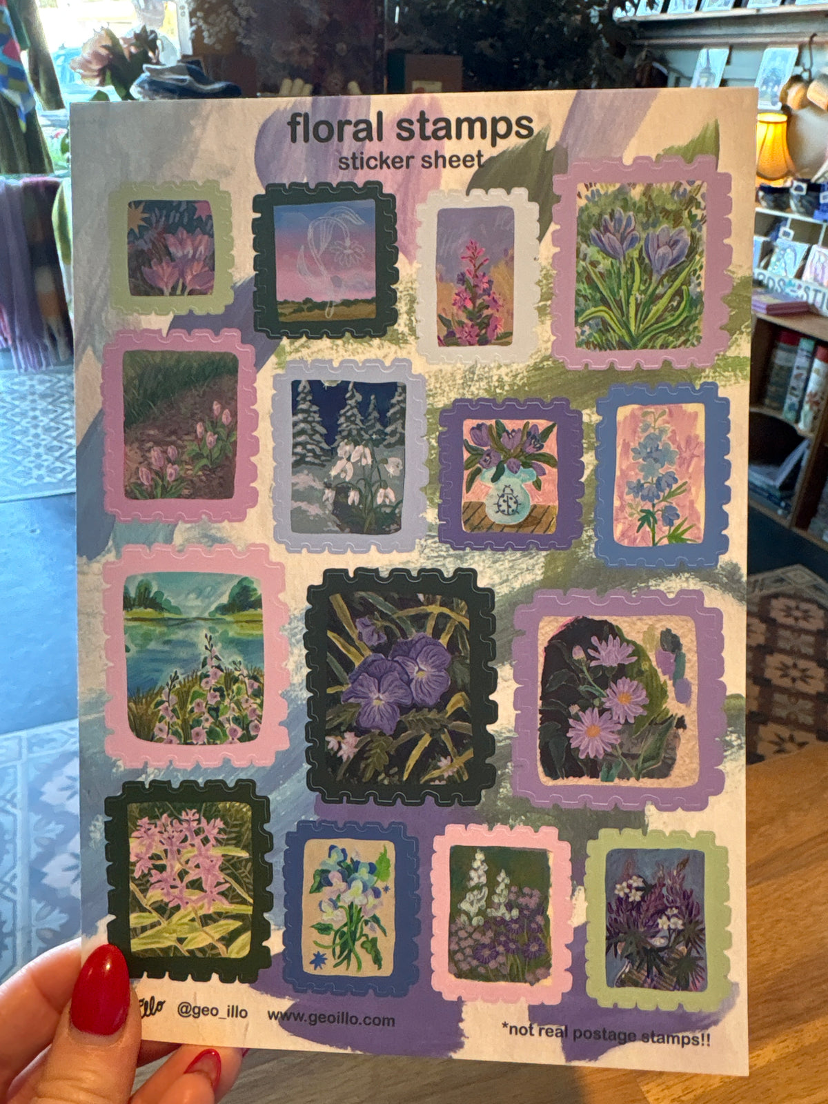 Geo Illo Floral Stamps Sticker Sheet