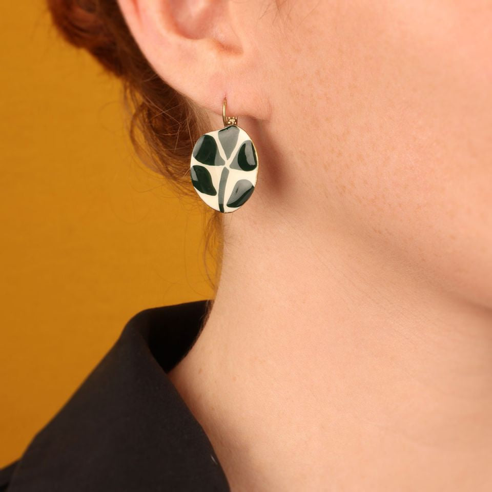 Taratata Jewellery - Kaly Green Lever Back Earrings