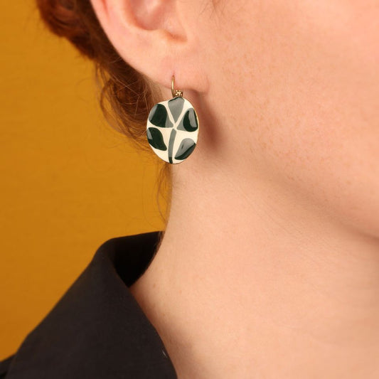 Taratata Jewellery - Kaly Green Lever Back Earrings