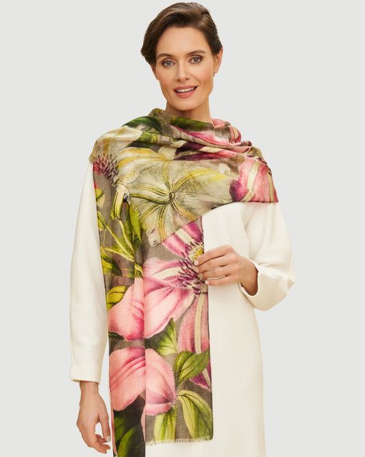 POWDER Oversized Botanicals Wool Scarf