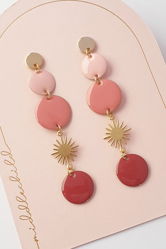 Middle Child Earrings - Festival Pink