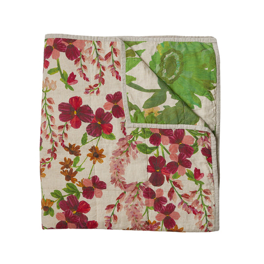 Bonnie and Neil Lupin/Marigold Quilted Linen Throw