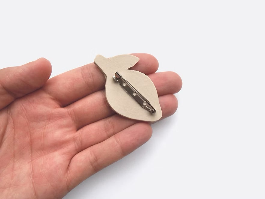 Togetherness Ceramic Brooch - Lemon