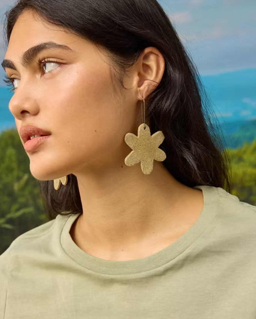 Togetherness Ceramic Flowerburst Earrings - Rammed Earth