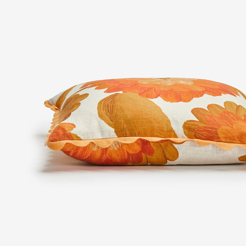 Bonnie and Neil Cushion - Dahlia Orange