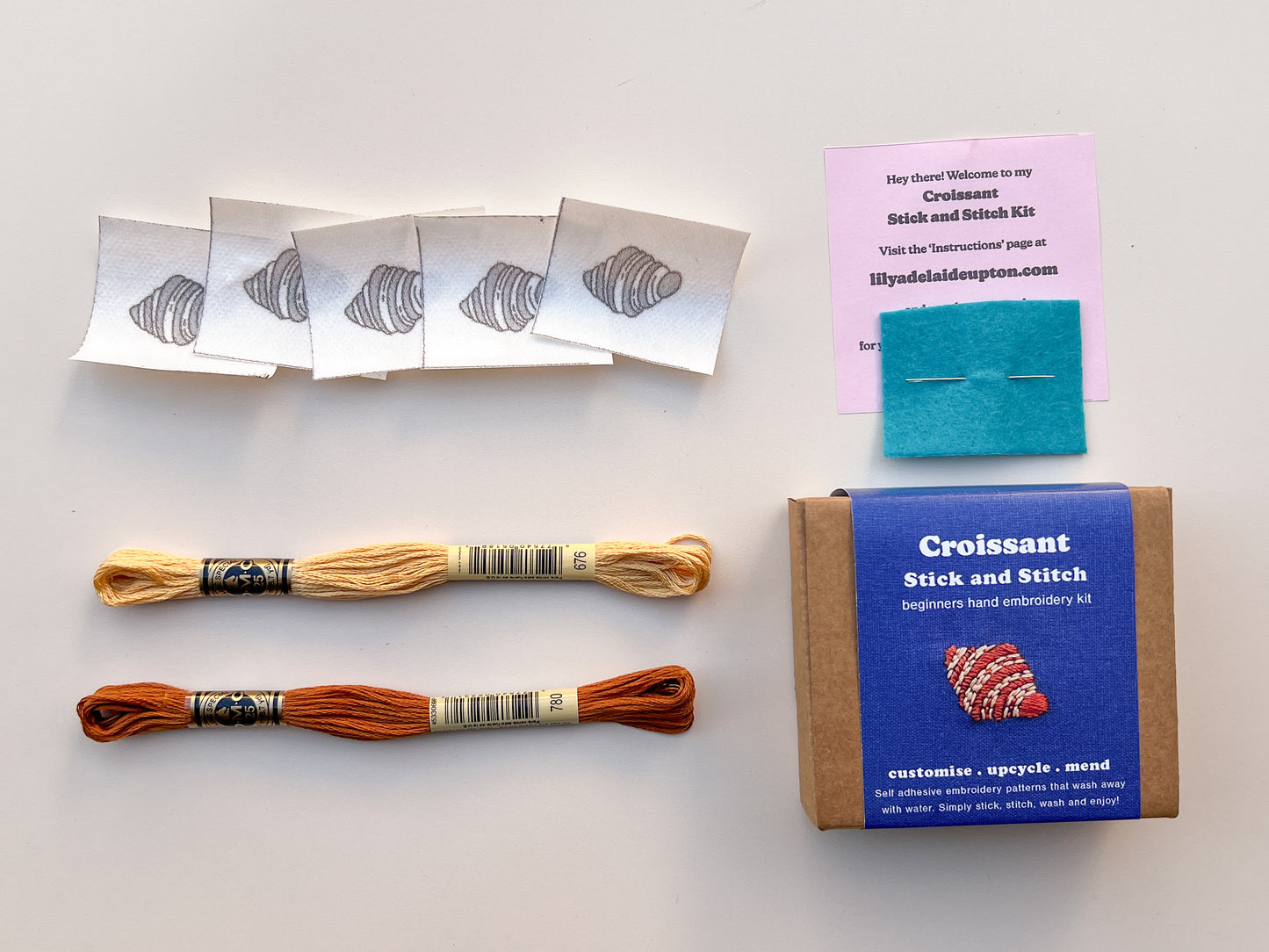 Lily Upton Croissant Mini Stick and Stitch Kit