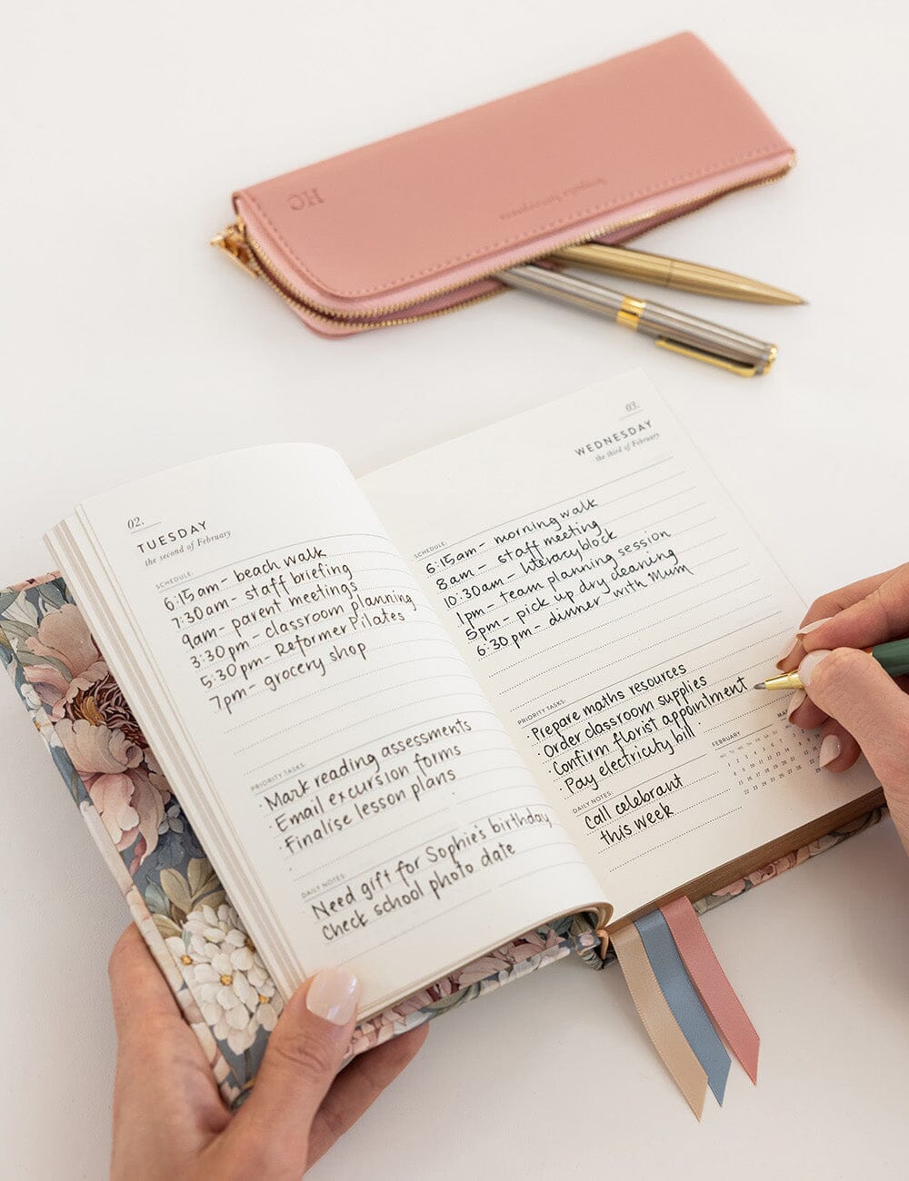 2027 Day to a Page Small Planner - Regency Blooms