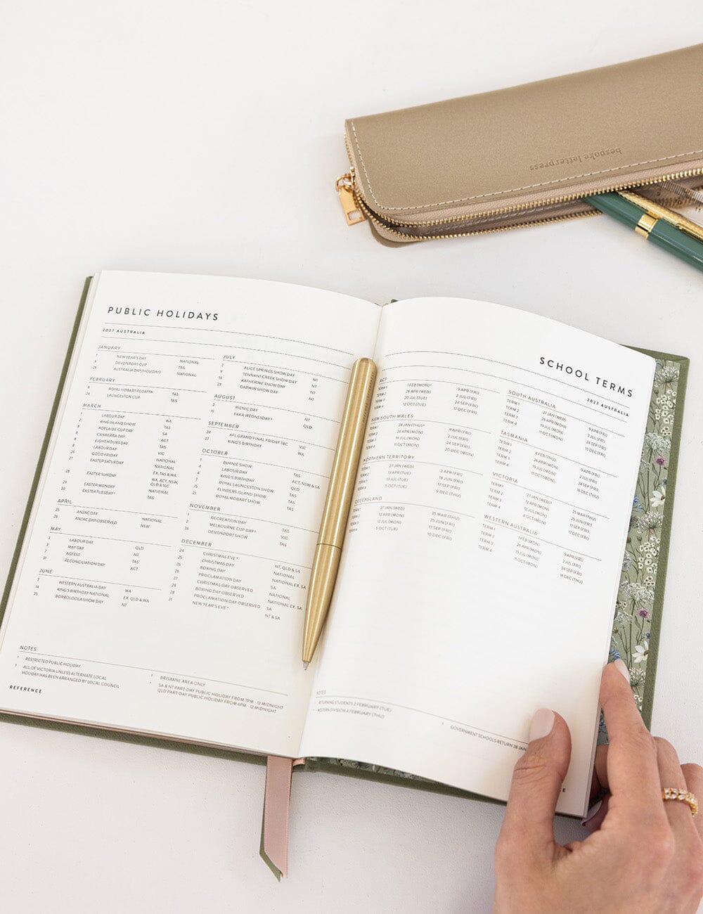 2027 Petite VERTICAL Planner - Laurel Green
