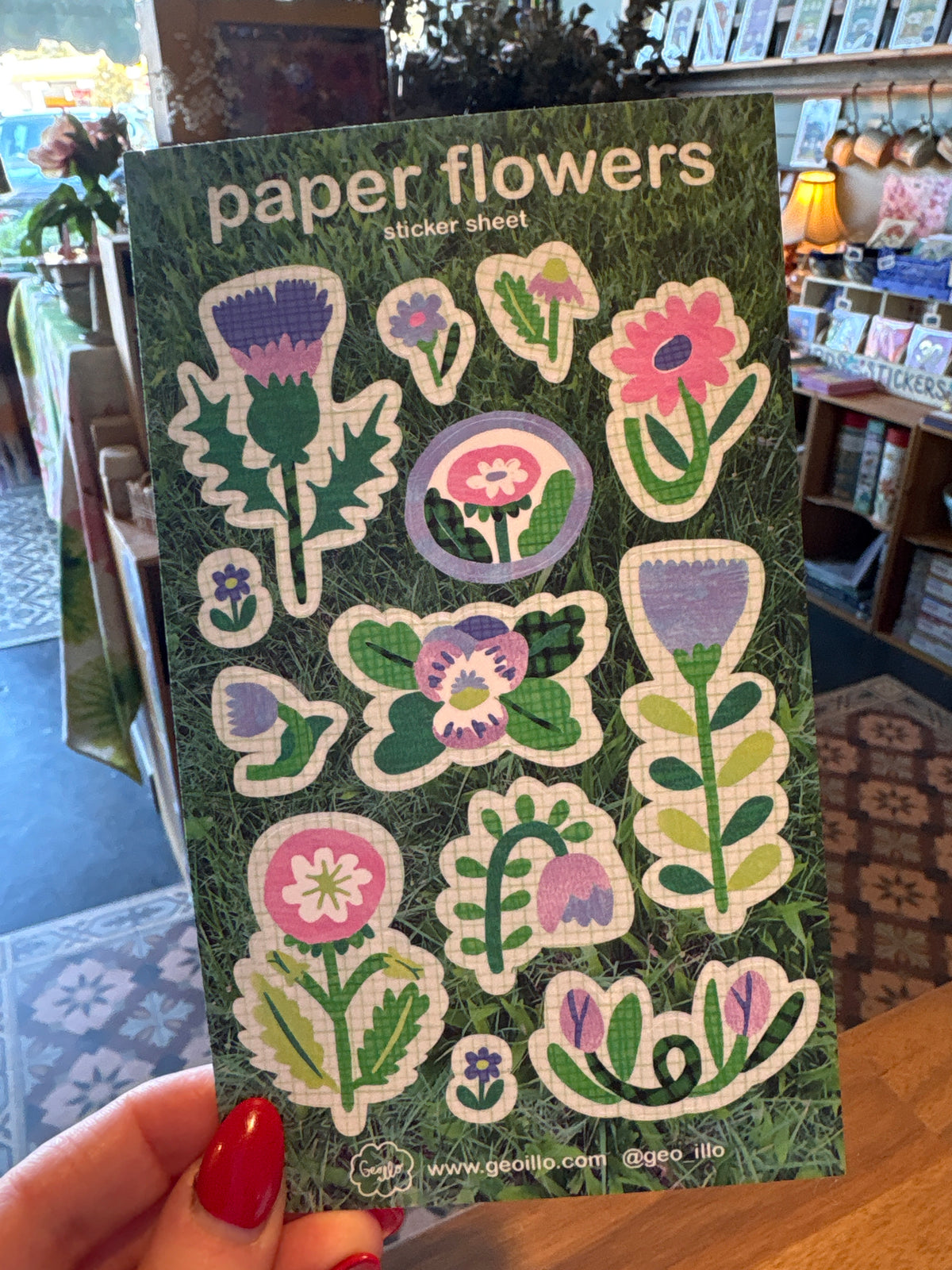 Geo Illo Paper Flowers Sticker Sheet