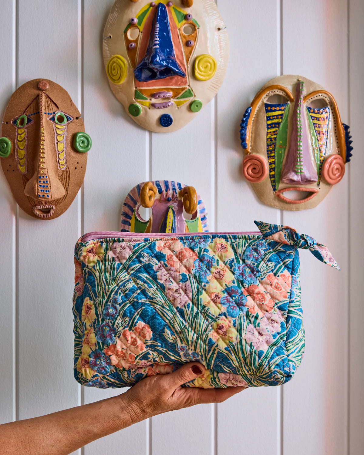 Kip and Co x Anna Spiro Quilted Cotton Toiletry Purse - Gladiolus
