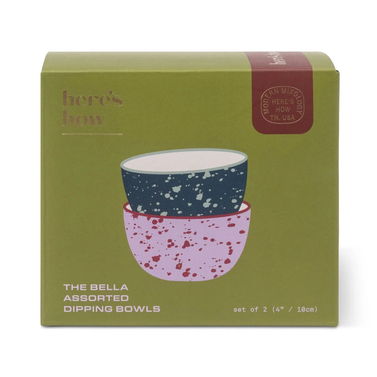 The Bella Dipping Bowl Set - Navy + Lilac Splatter